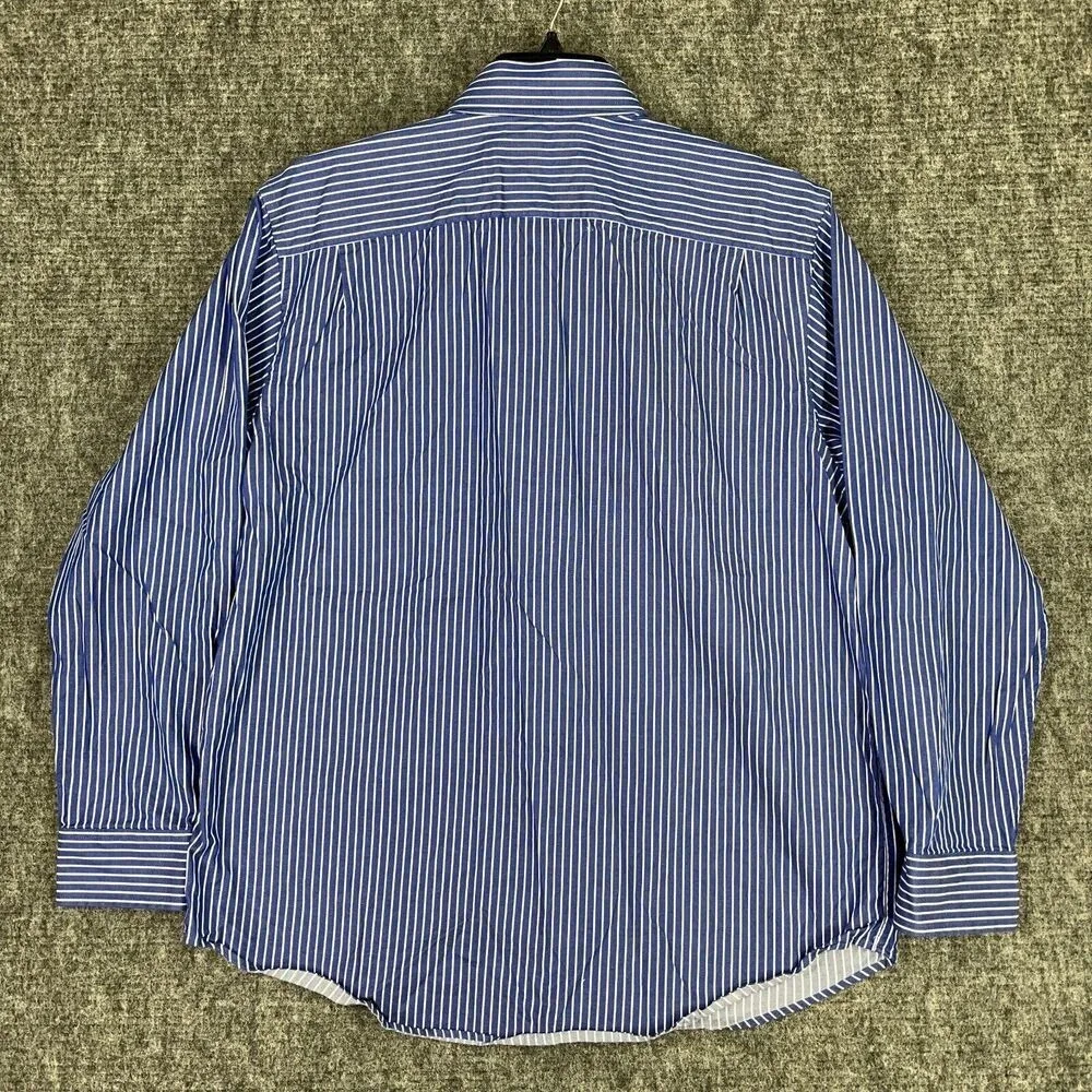 BANANA REPUBLIC SHIRT MENS XL BLUE‎ STRIPED BUSINESS FORMAL LONG-SLEEVE TOP